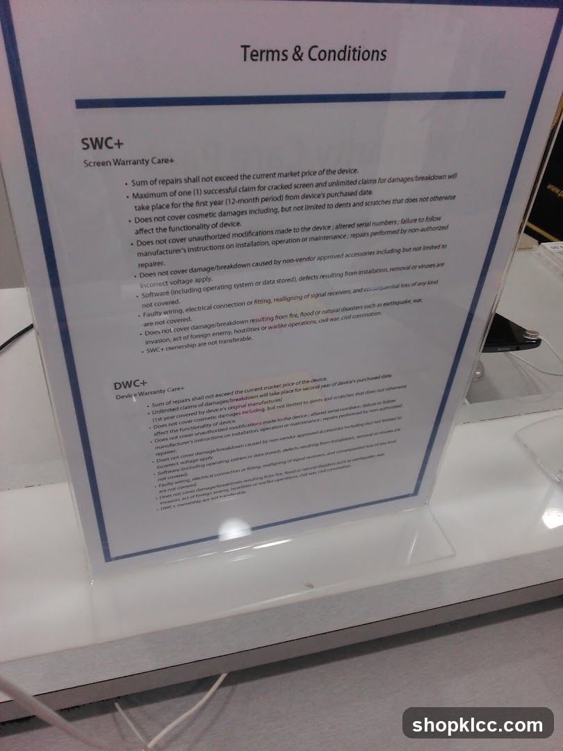 Terms & Conditions Display