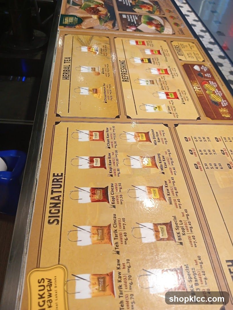 Kopikaw Menu Board