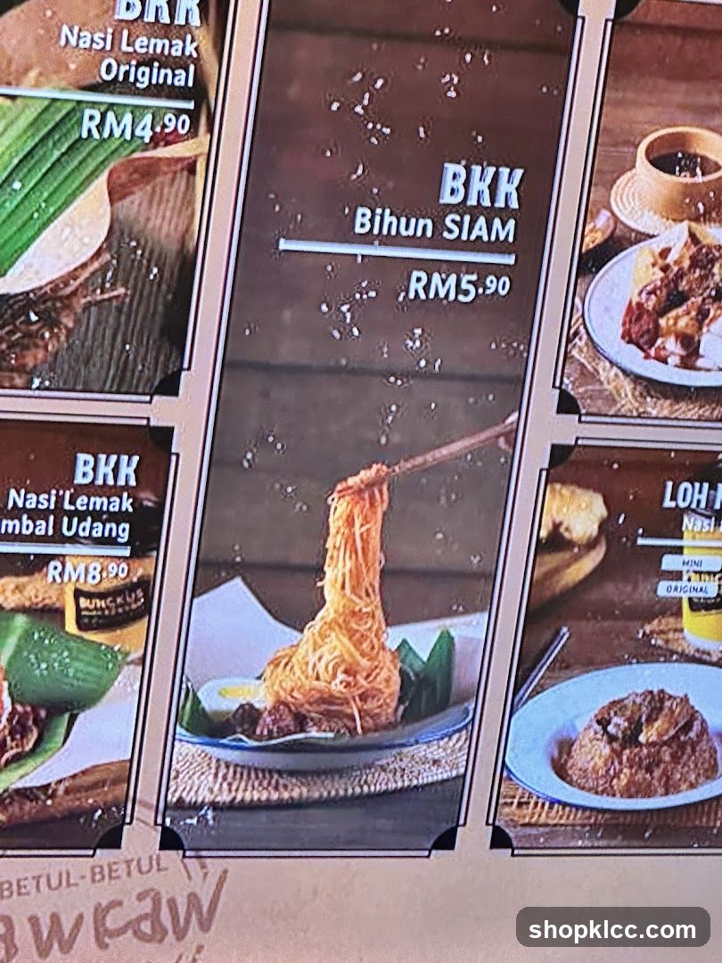 BKK Bihun Siam Menu Board