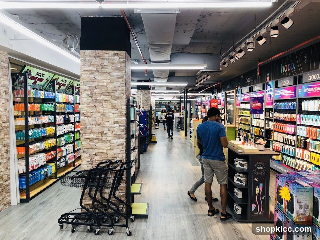 Interior of a retail store aisle