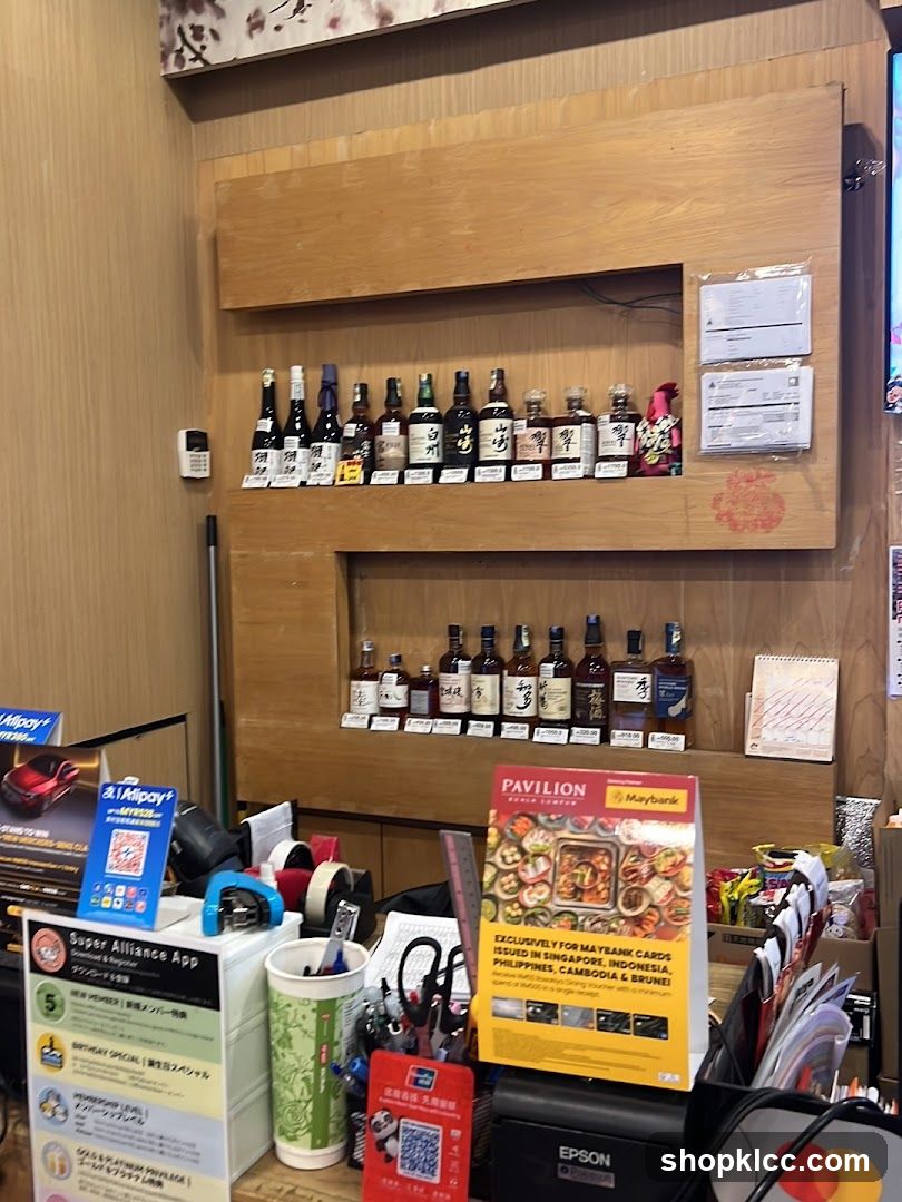 Counter Display with Bottles and Promotional Materials
