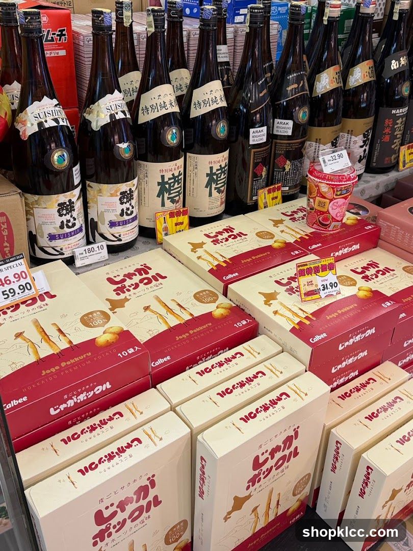 Japanese Sake and Potato Snacks