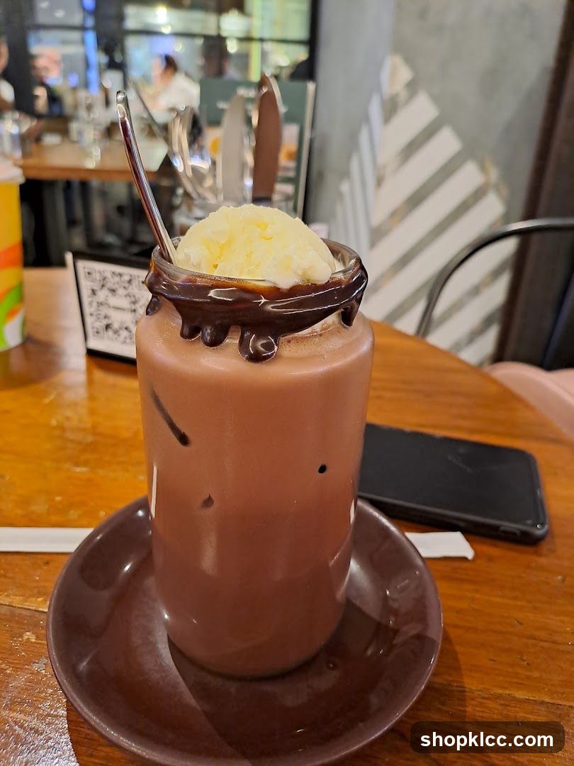 Chocolate drink with ice cream