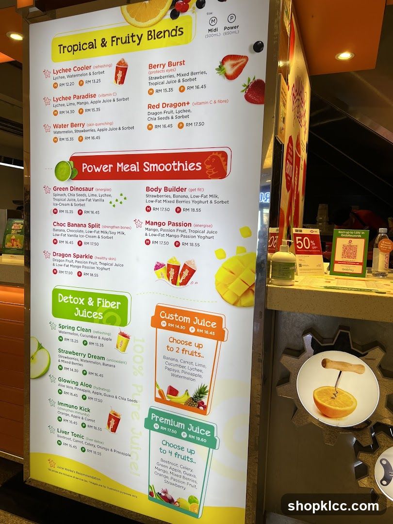 Juice Menu