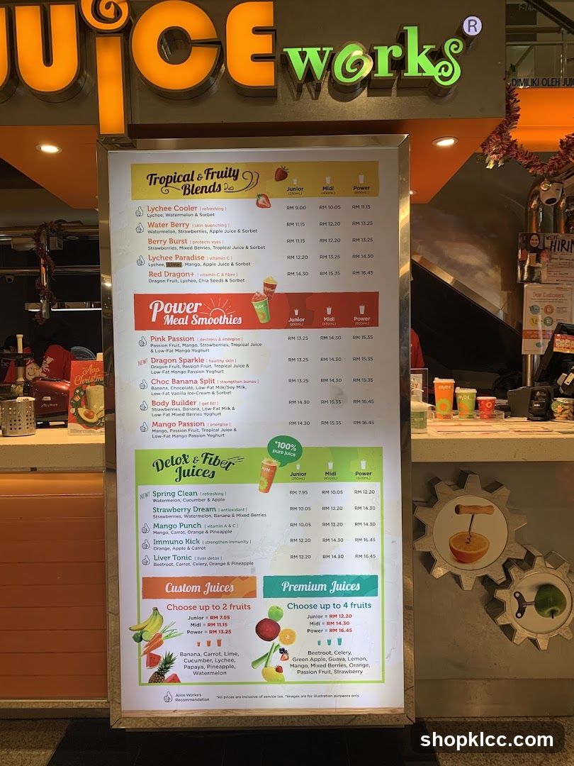Juice Works Menu