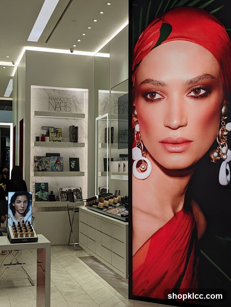 NARS Cosmetics Store Interior and Advertisement