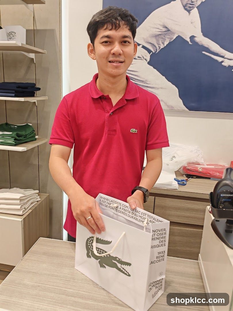 Lacoste Store Interior with Shopping Bag