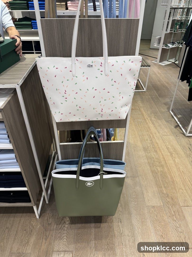 Lacoste Tote Bags Display