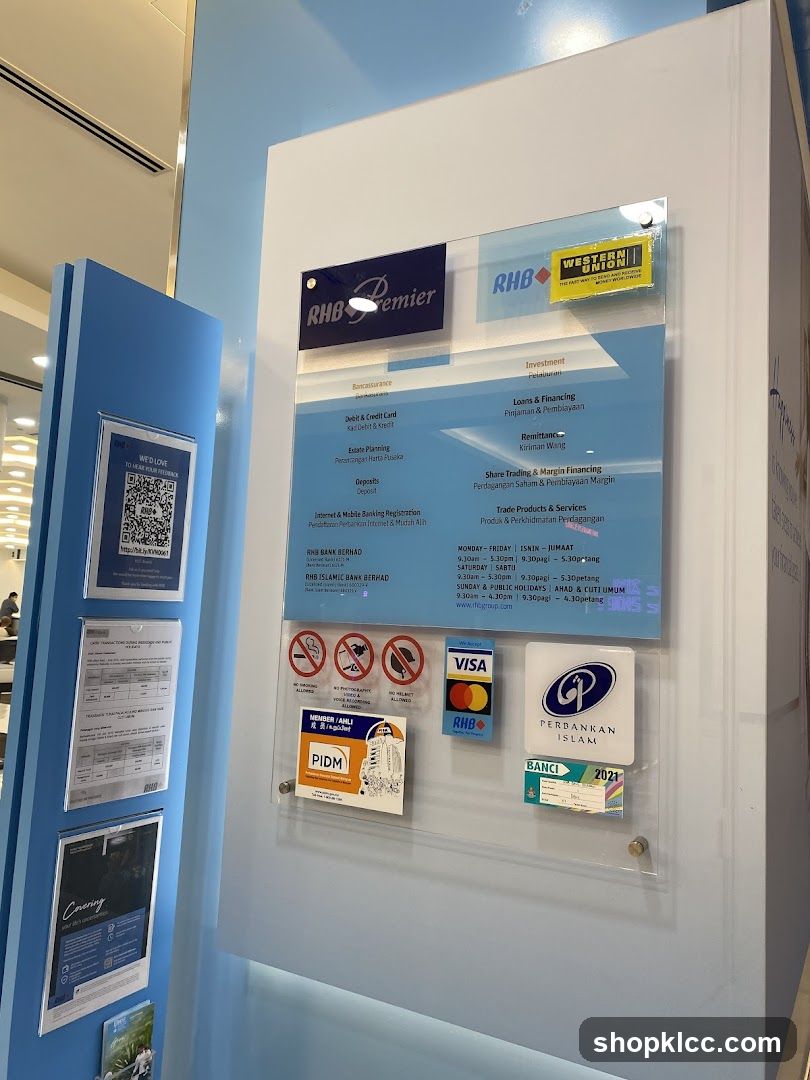 RHB Bank Services Information Board