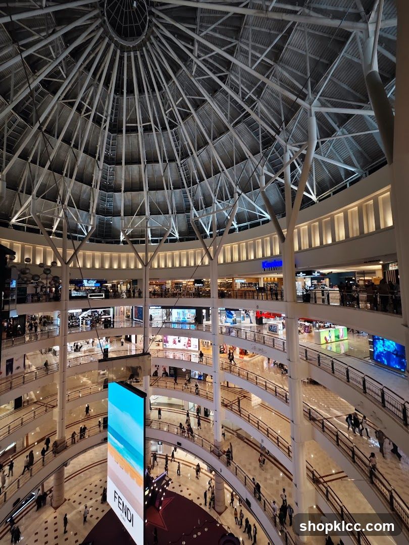 Interior of a multi-level shopping mall
