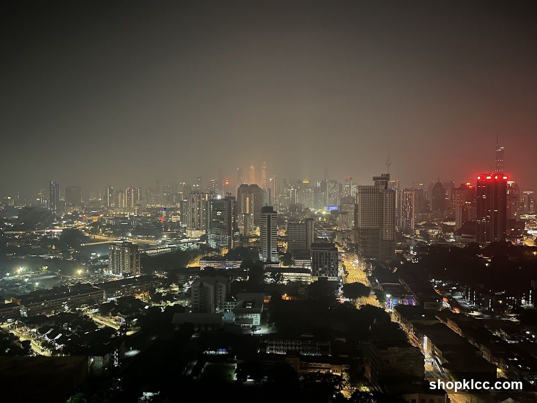 Night Cityscape with Hazy Skyline