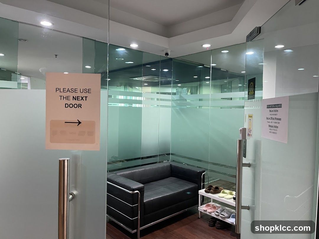 Entrance Hall with Signage and Shoe Rack