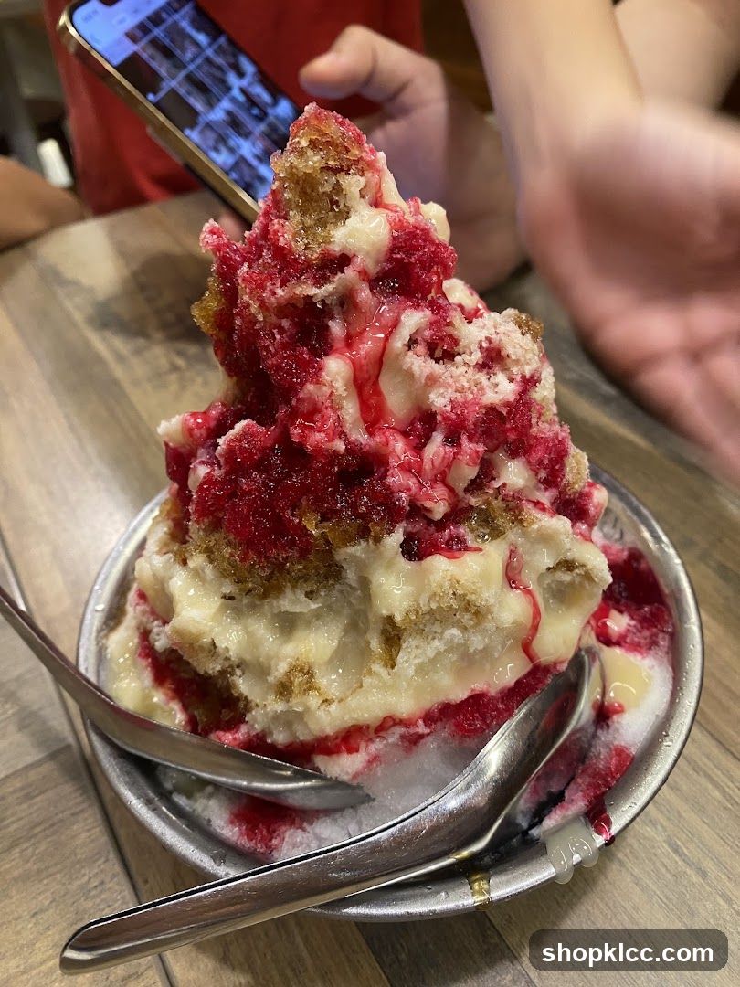 Dessert with Syrup and Ice