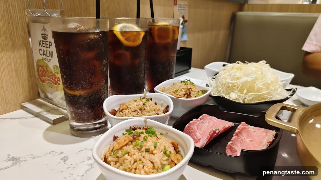 Meal with Drinks and Meat
