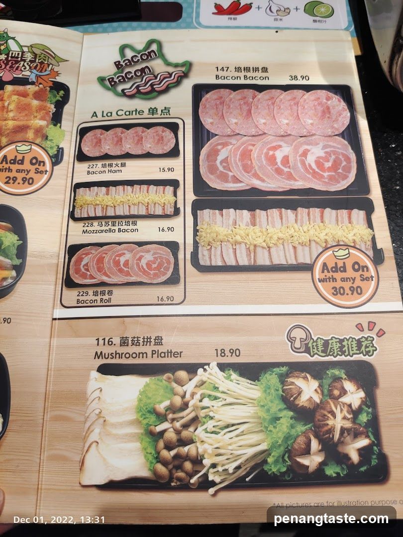 Bacon Bacon Menu
