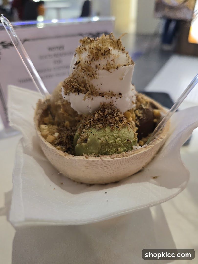 Dessert Bowl with Ice Cream and Toppings