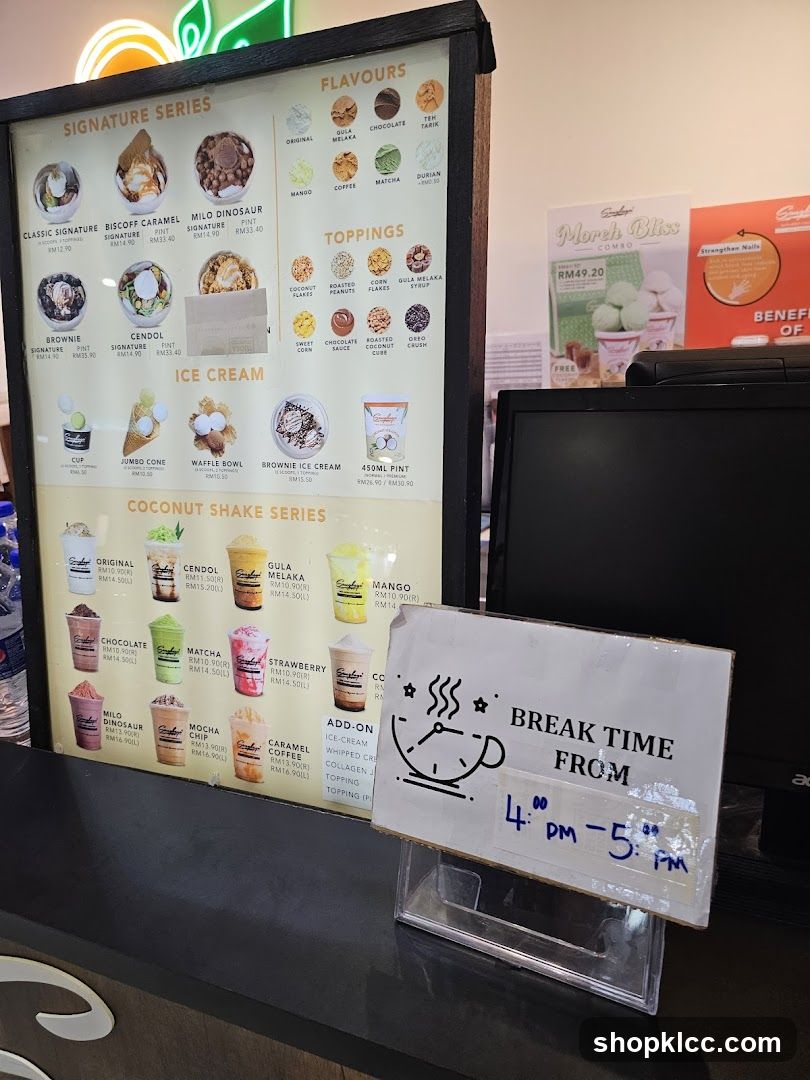Ice Cream Shop Menu Board