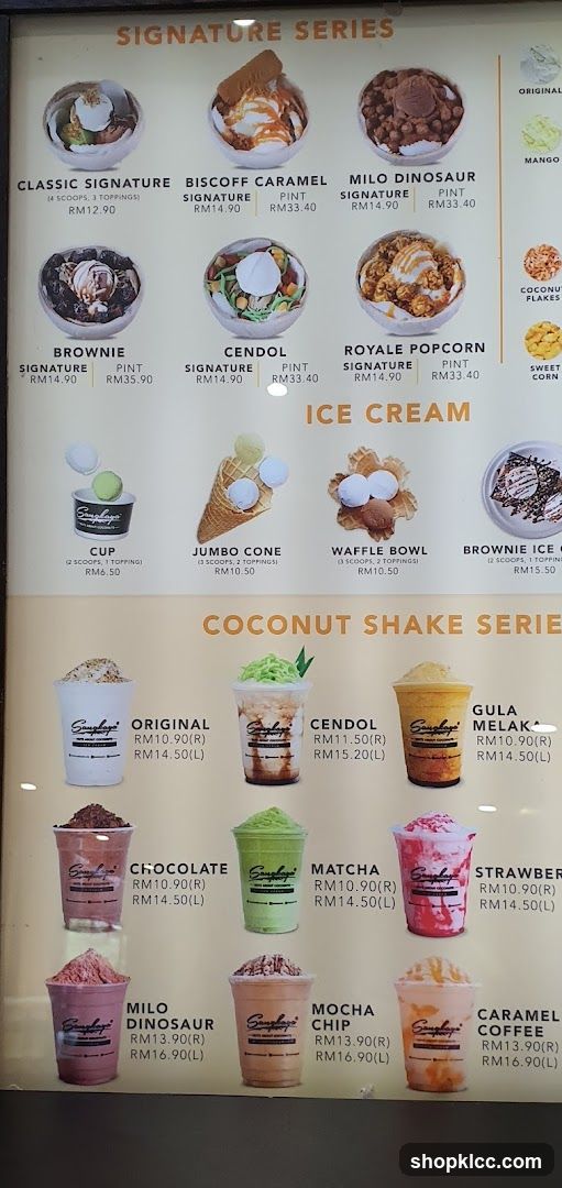 Signature Series & Coconut Shake Menu Board