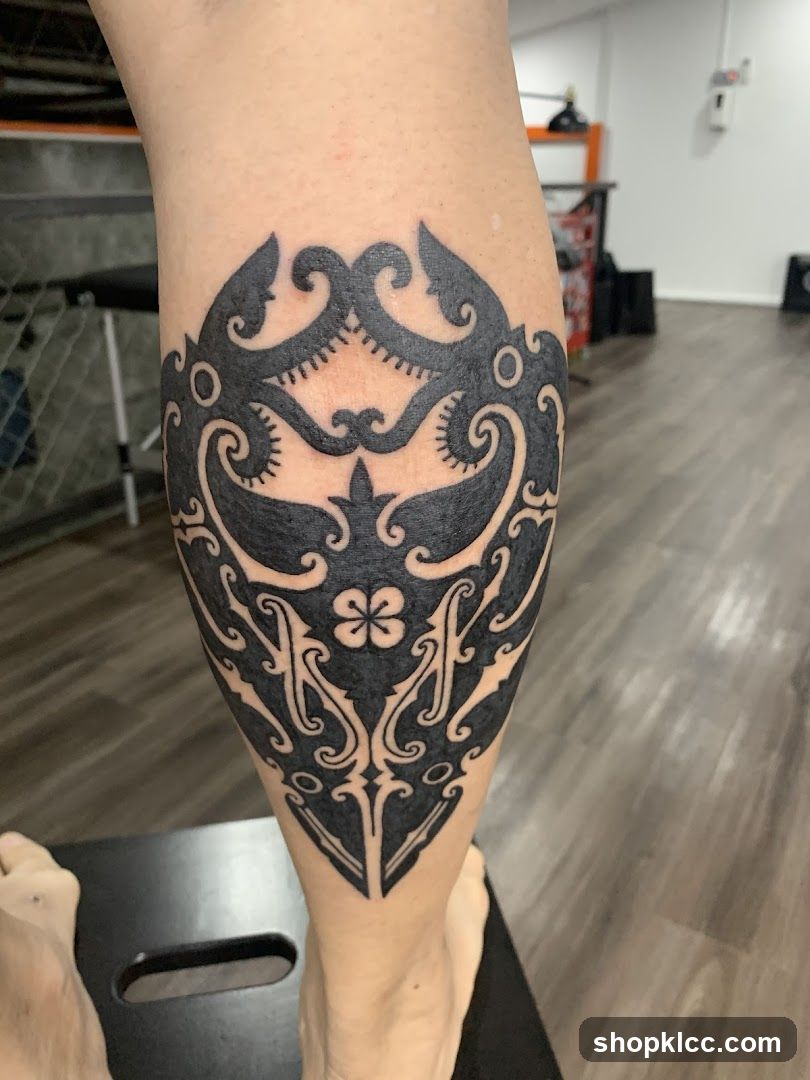 Tattoo on leg