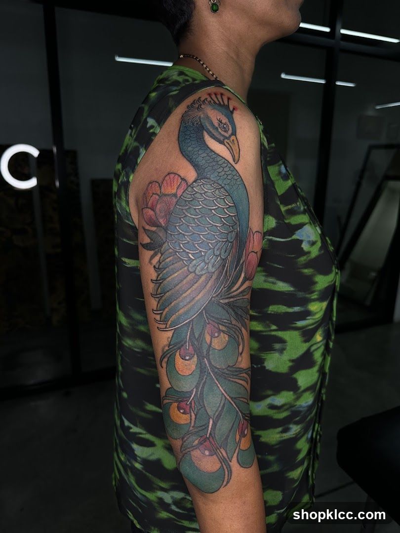 Peacock Tattoo on Arm