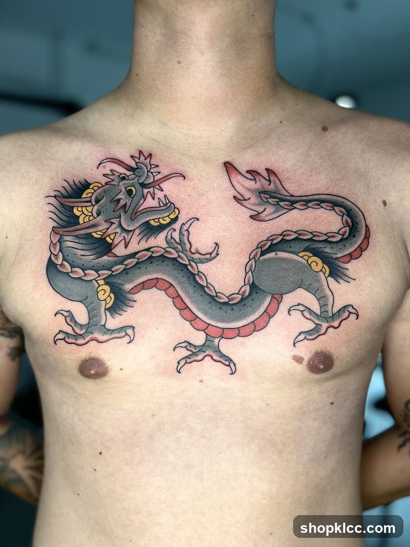 Dragon Tattoo on Chest