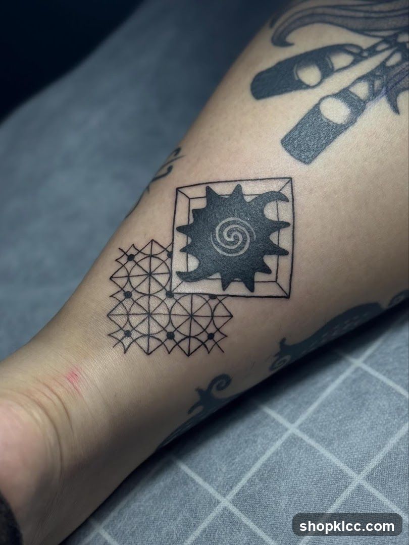 Anatomical and Geometric Tattoo Design