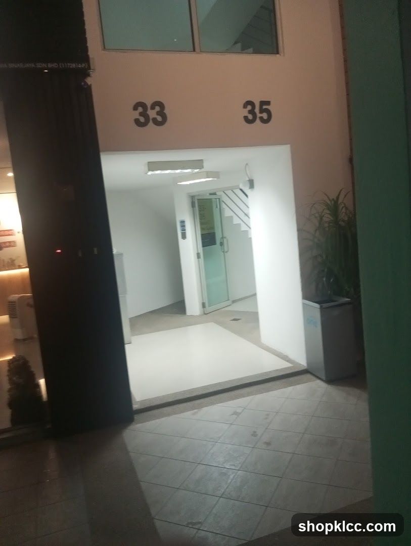 Building Entrance with Room Numbers