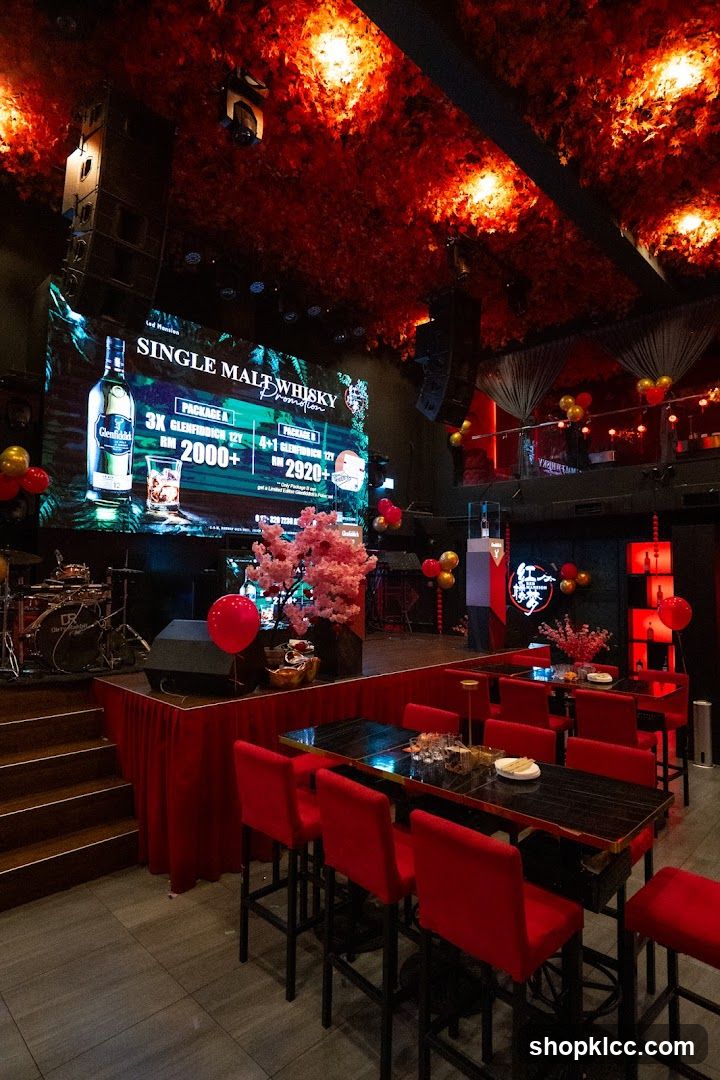 Bar Interior with Whisky Advertisement
