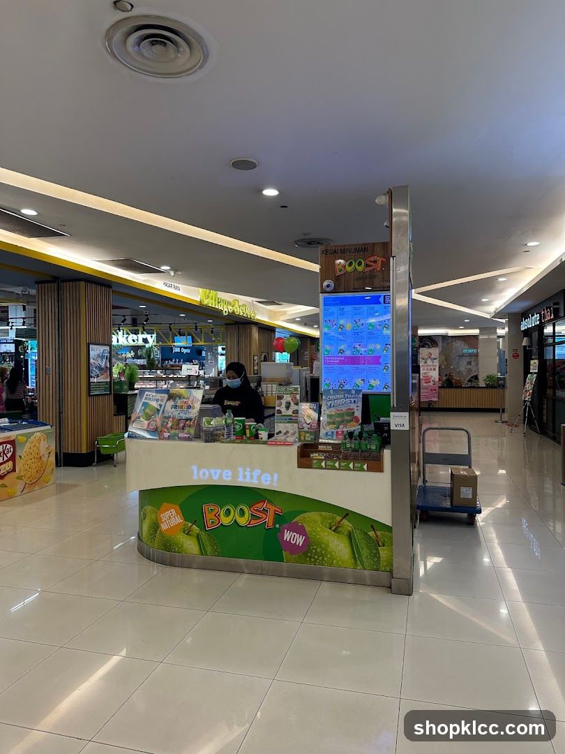 Shopping Mall Interior with Boost Kiosk