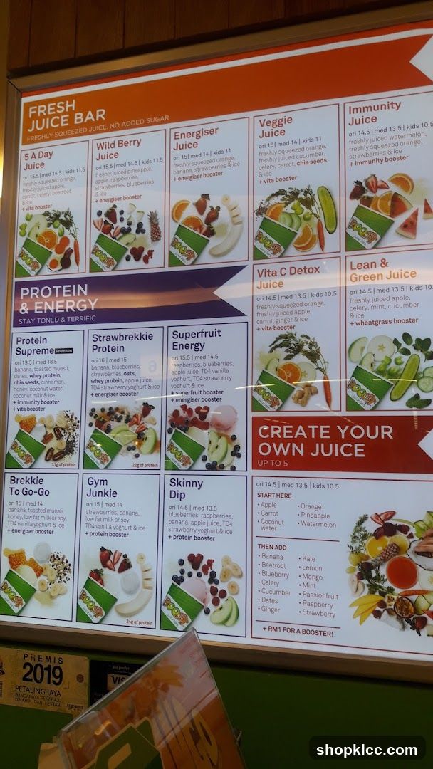 Fresh Juice Bar Menu Board