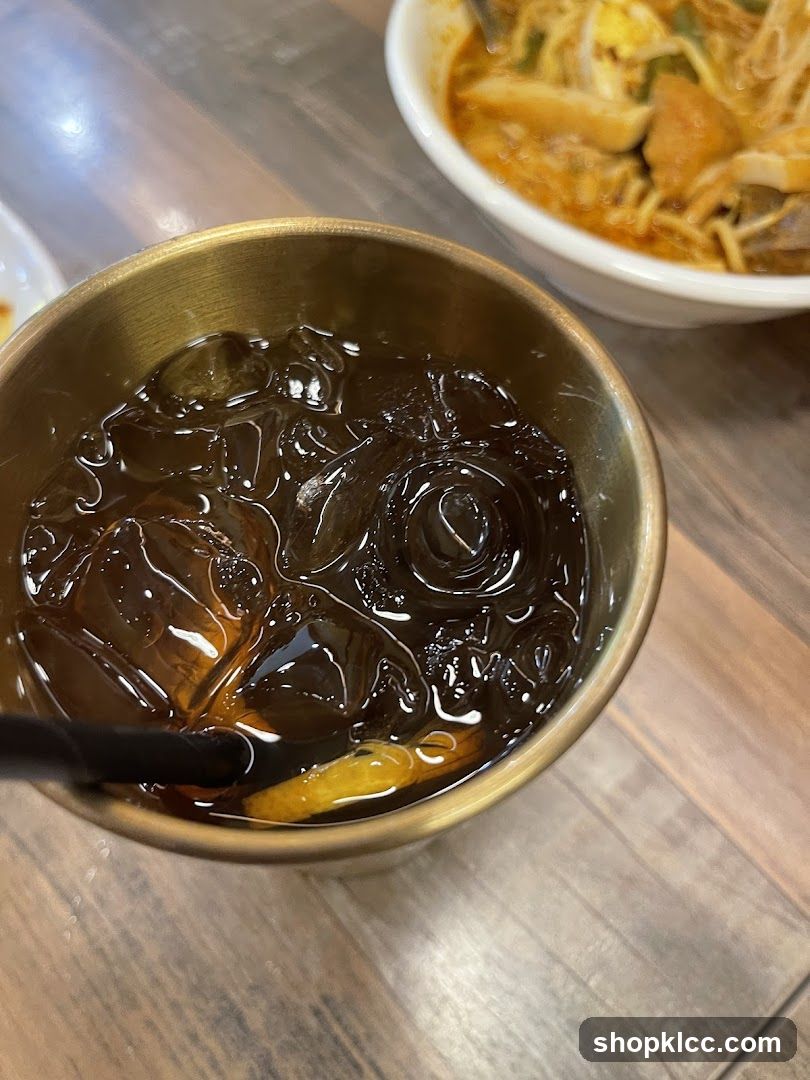 Bowl of Iced Coffee with Side Dish