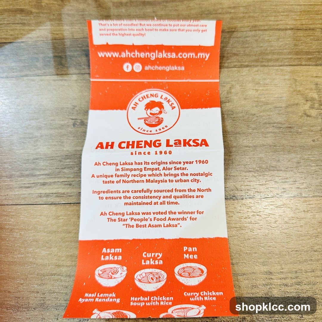 Ah Cheng Laksa Flyer