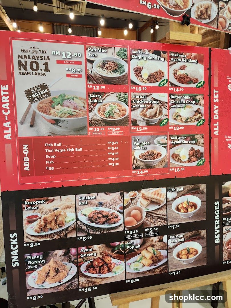 Malaysia No.1 Asam Laksa Menu Board