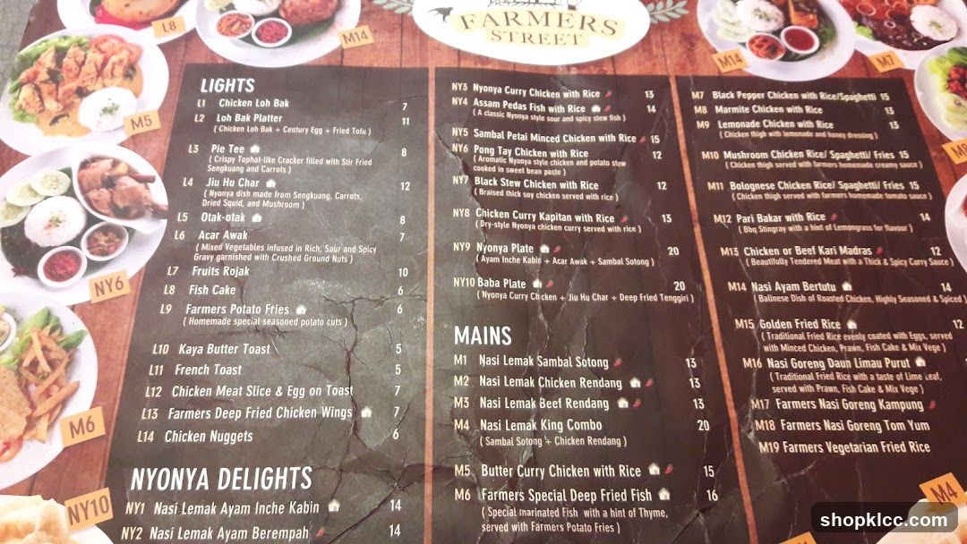 Farmers Street Menu