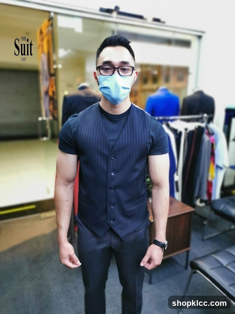 Man in Suit Shop Interior