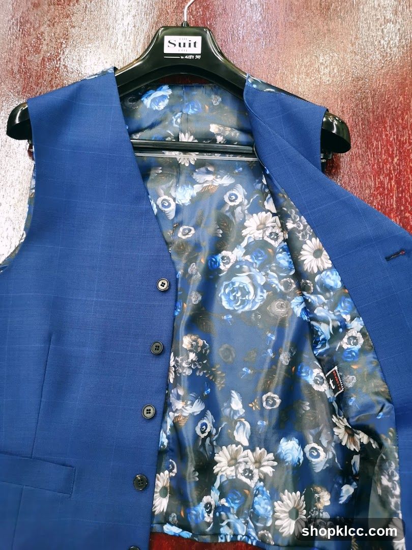 Blue Suit with Floral Lining