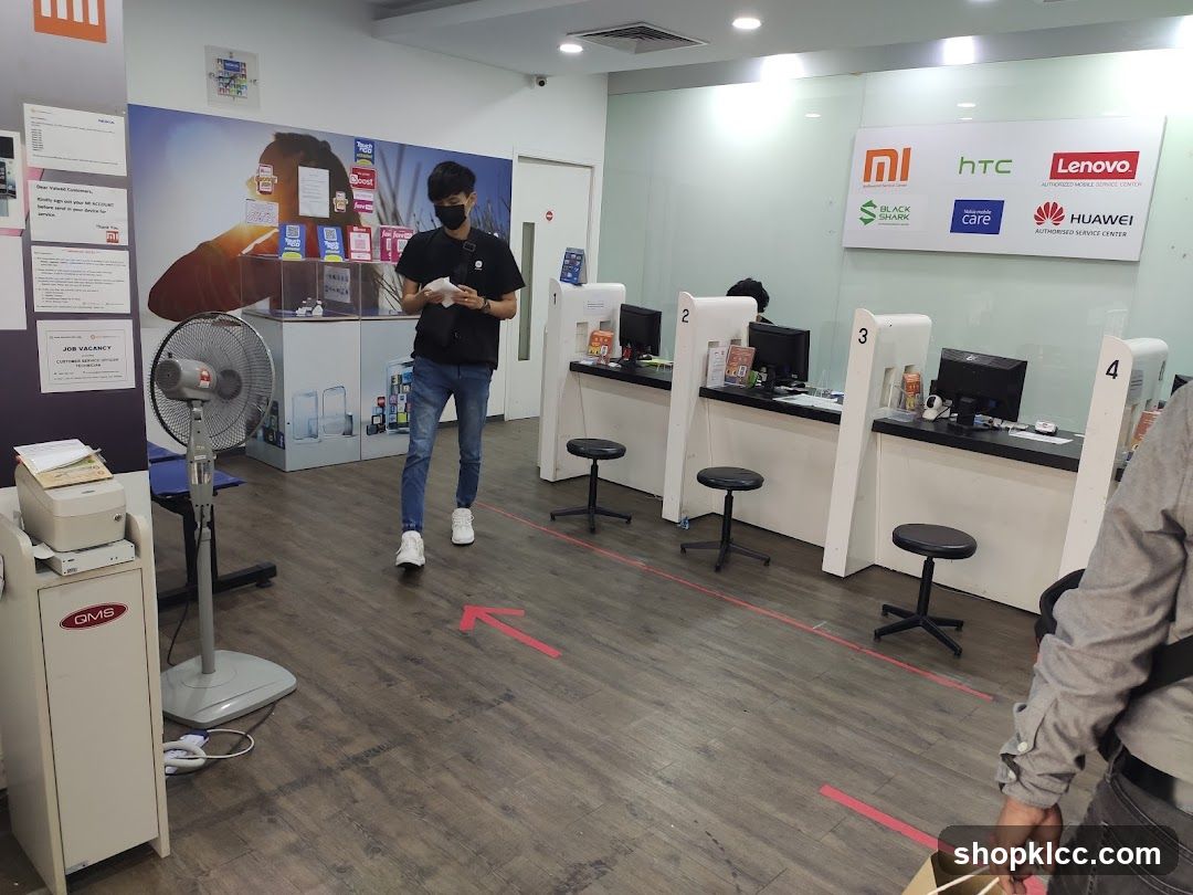 Service Counter Interior with Brand Logos