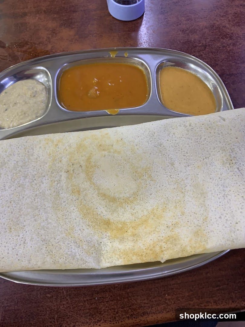 Dosa with Sambar and Chutney