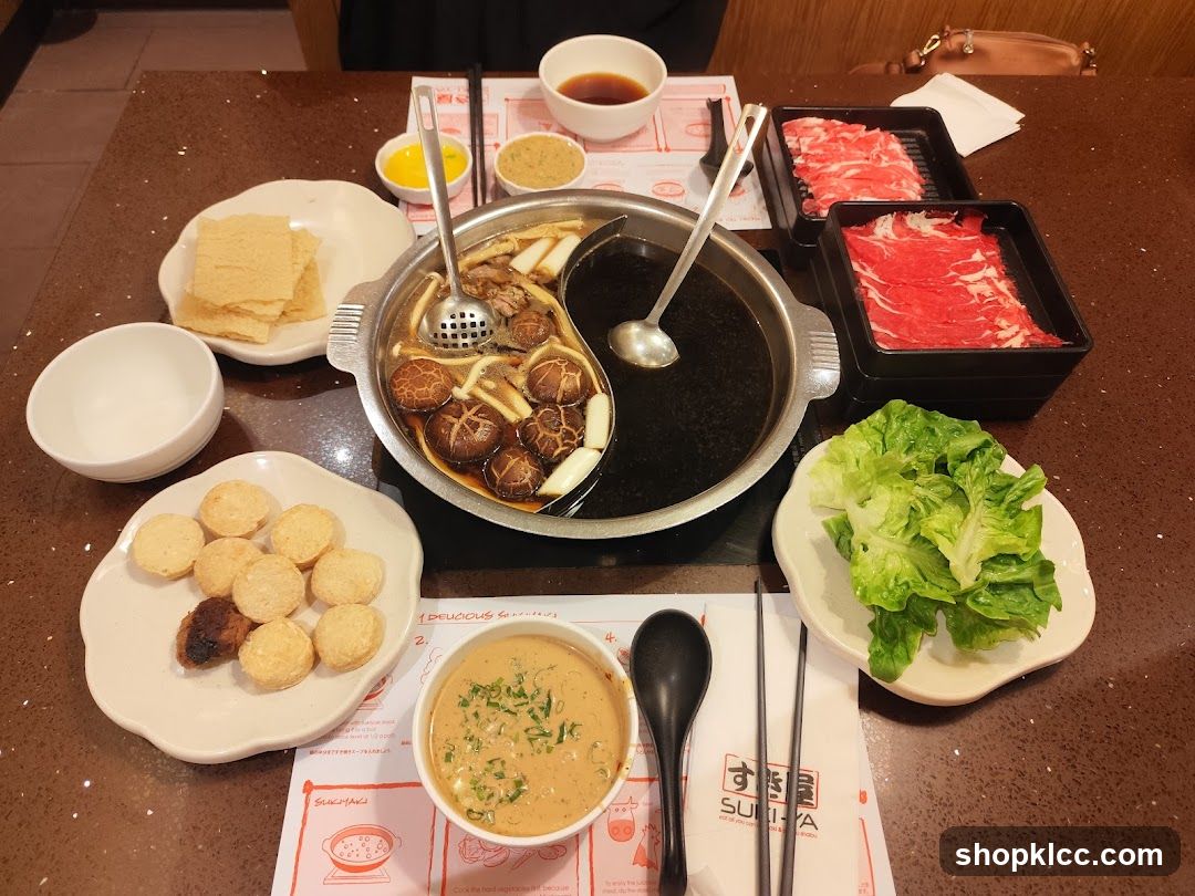 Yin-Yang Hot Pot Meal Spread