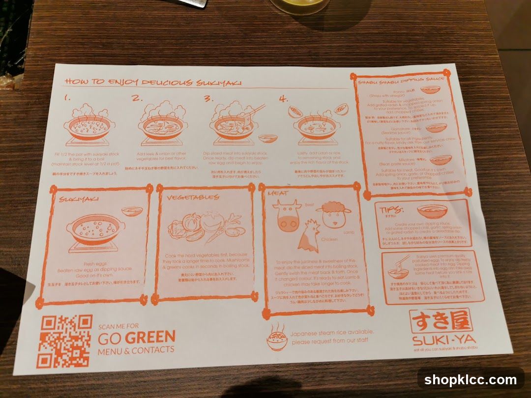 Sushiya Sukiyaki Menu Guide