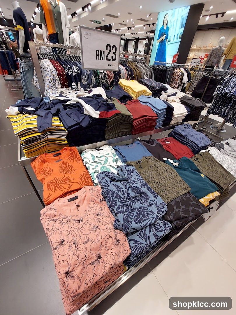 Men's Clothing Display in Retail Store