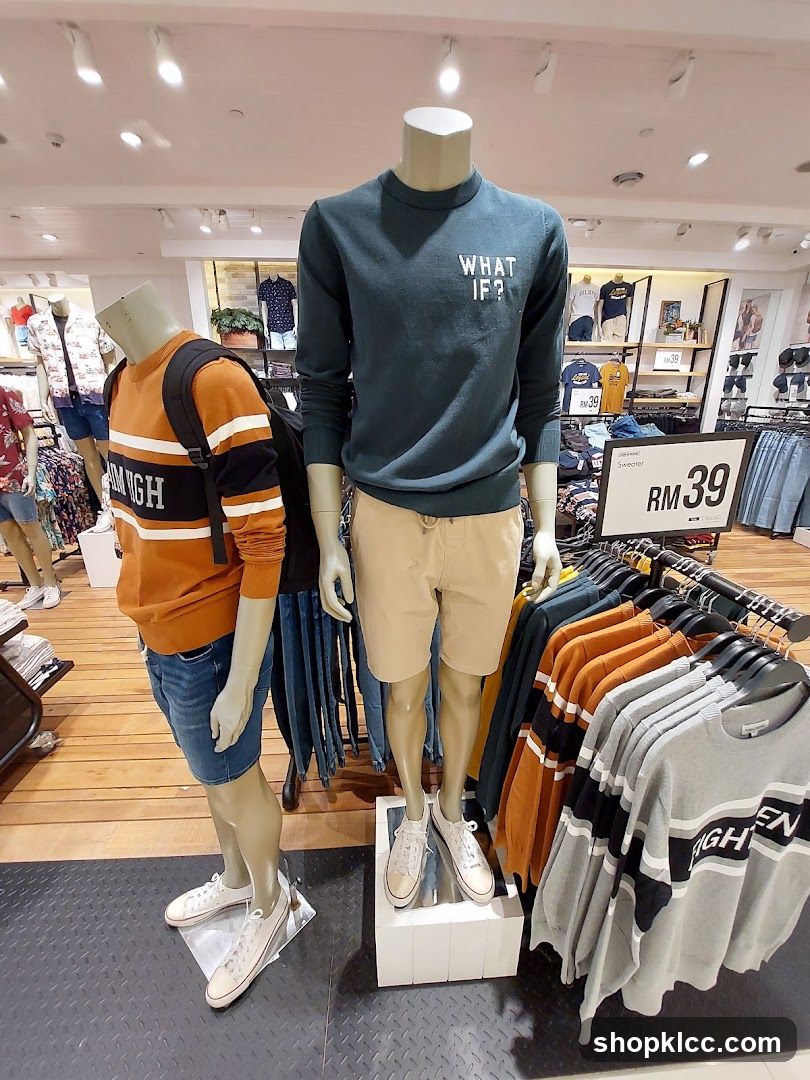 Men's Clothing Display in Retail Store