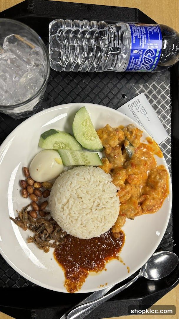 Nasi Lemak Plate with Side Dishes