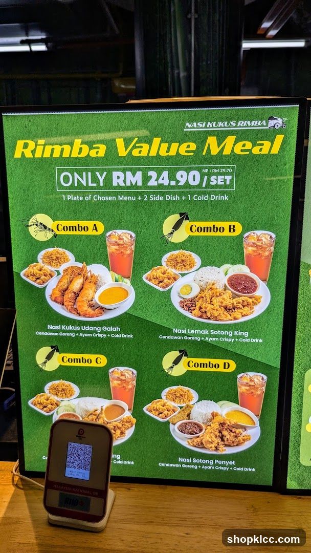 Rimba Value Meal Menu Board