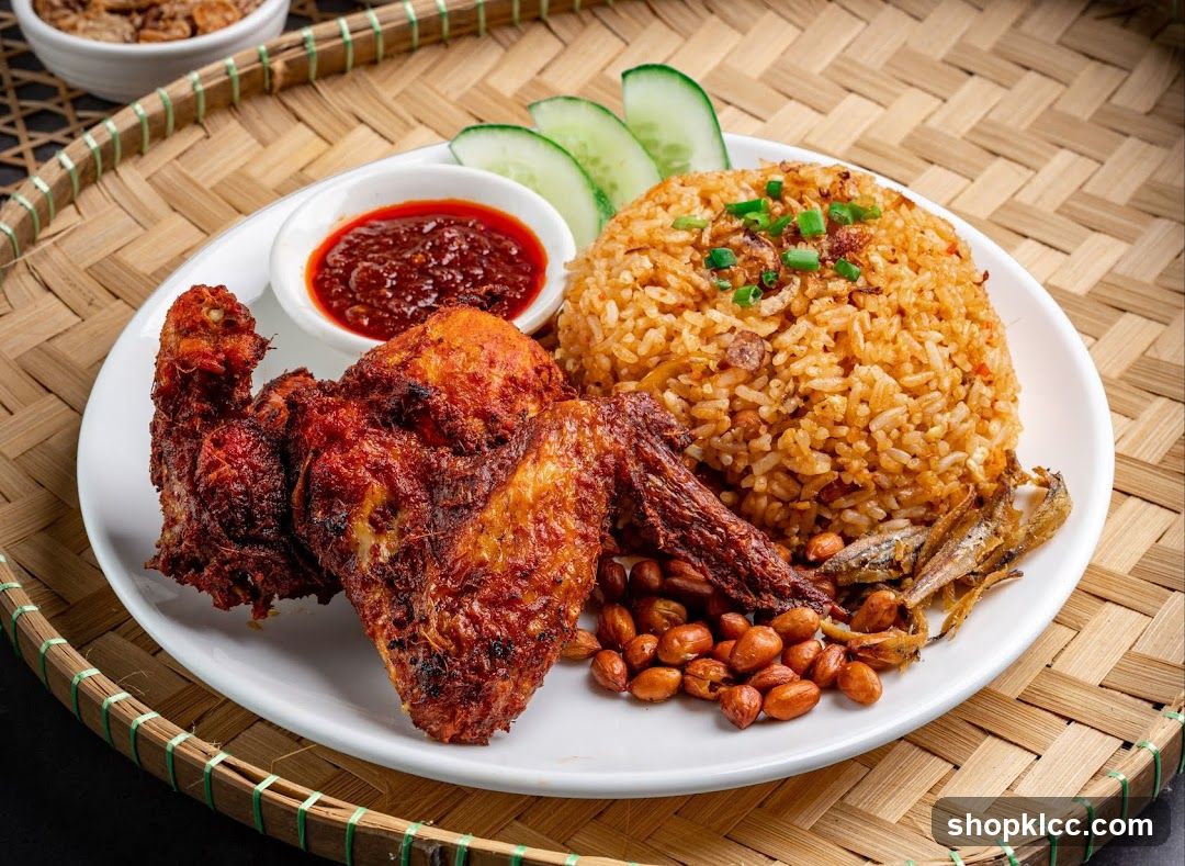 Nasi Lemak with Fried Chicken