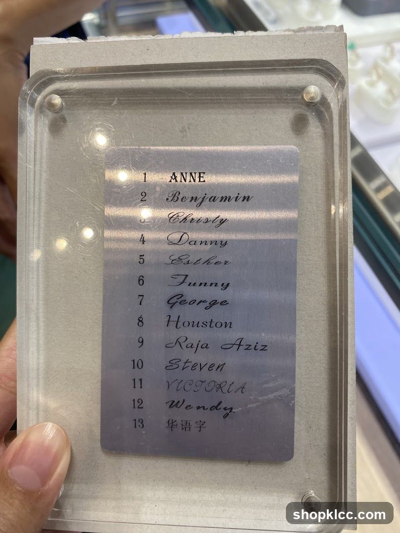 Nameplate with List of Names