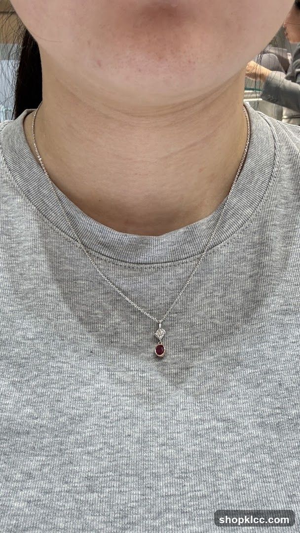Necklace with Red Gemstone Pendant