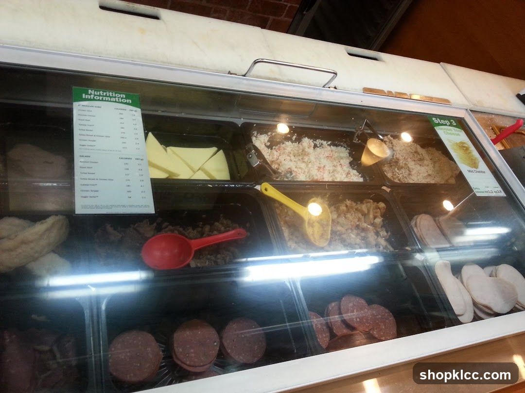 Subway deli counter display