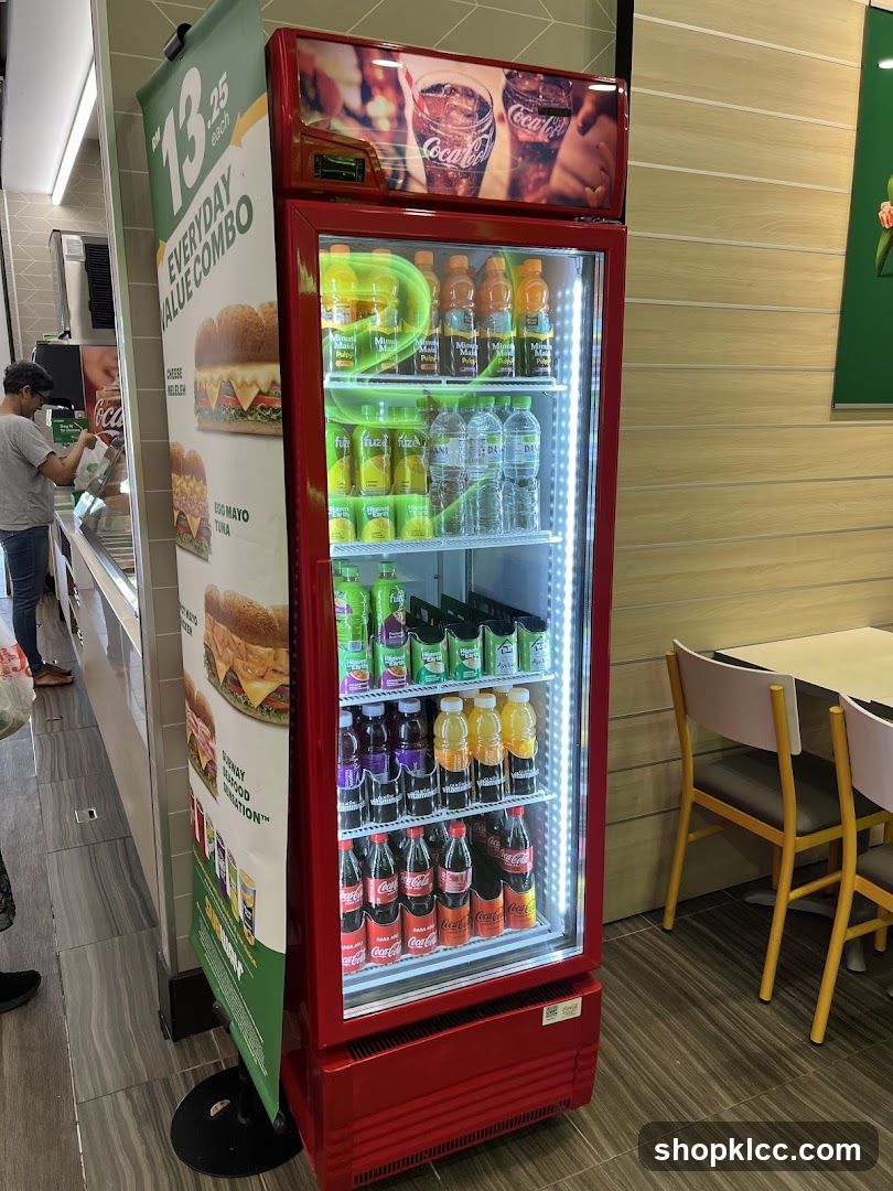 Refrigerated Beverage Display in Restaurant Interior