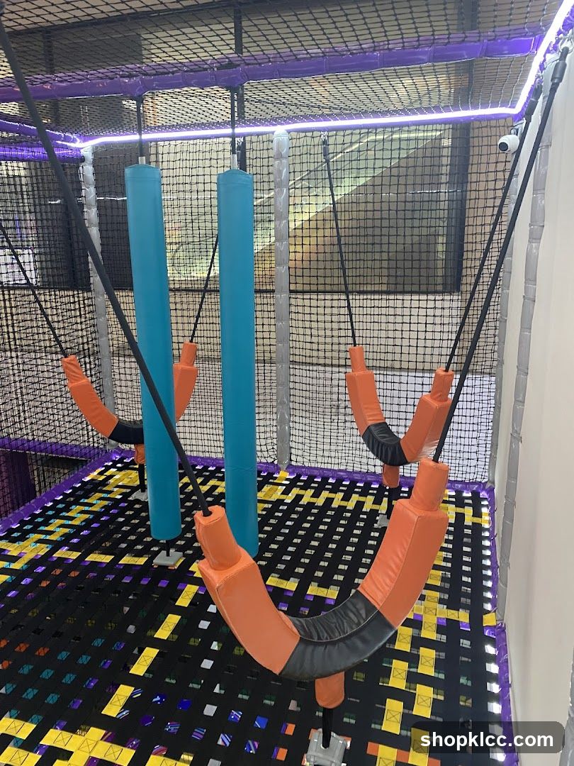 Indoor Play Area with Hanging Obstacles